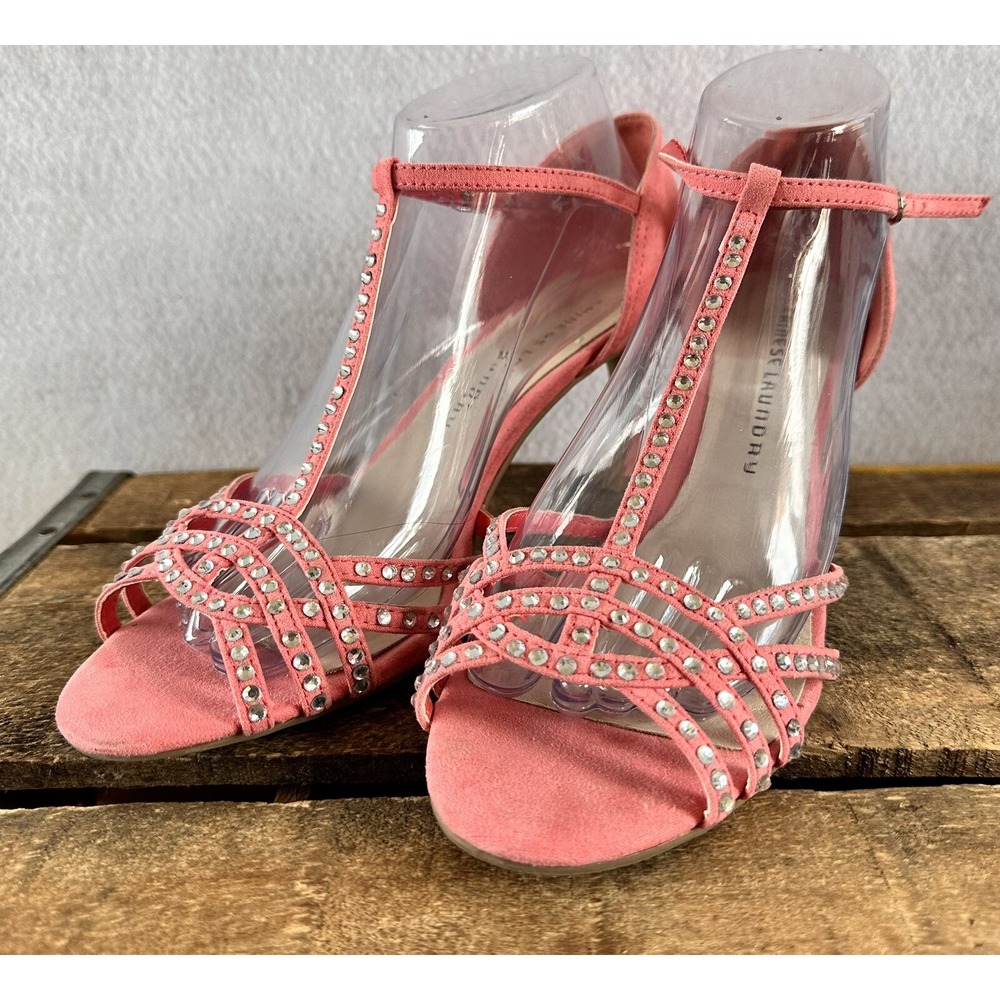 Chinese Laundry Strappy Rhinestone Heels Womens 9 Pink Excellent
